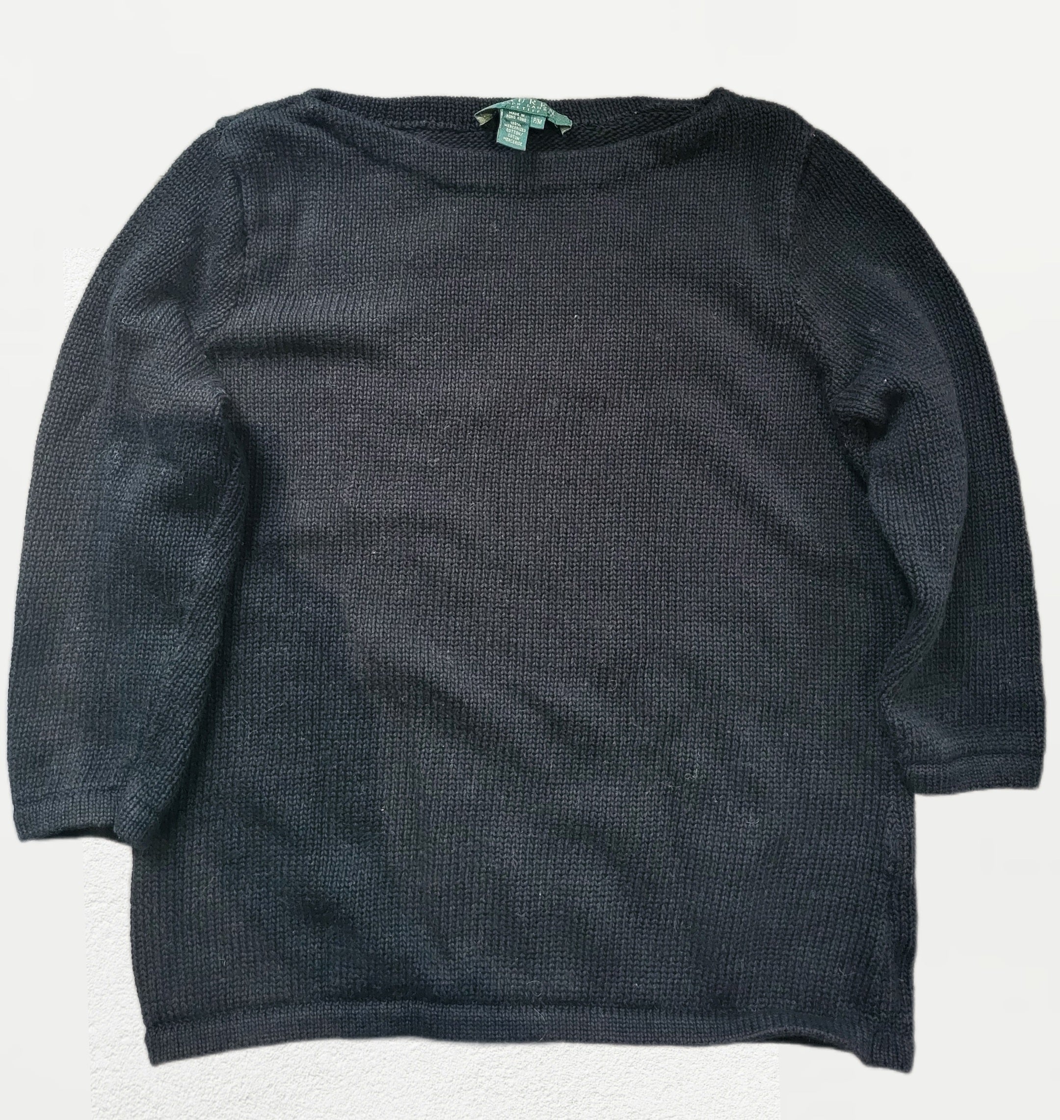 Pull femme Ralph Lauren – Noir – Taille M - Manches 3/4 - Vintage