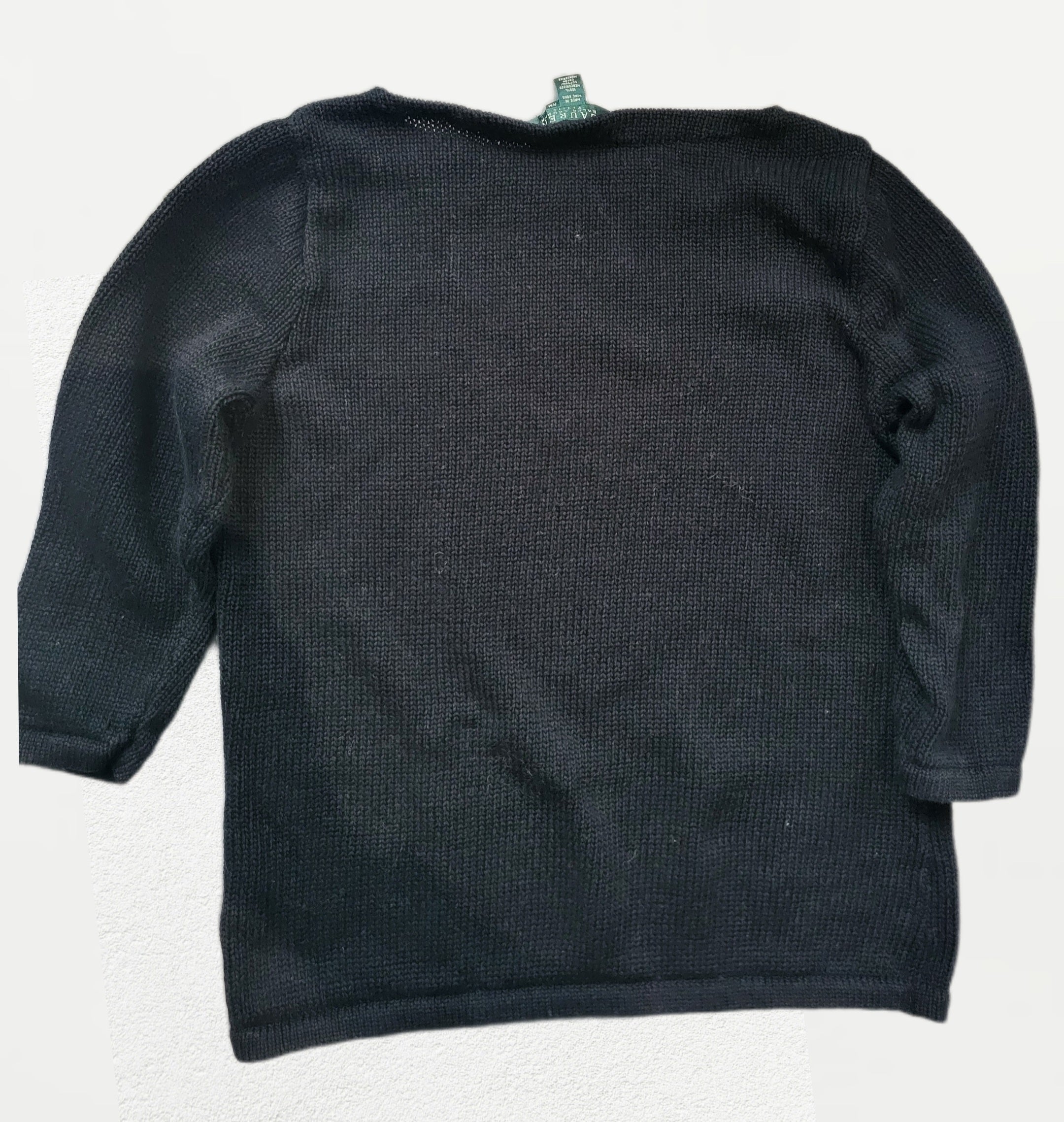 Pull femme Ralph Lauren – Noir – Taille M - Manches 3/4 - Vintage