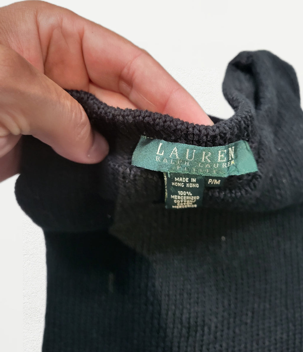 Pull femme Ralph Lauren – Noir – Taille M - Manches 3/4 - Vintage