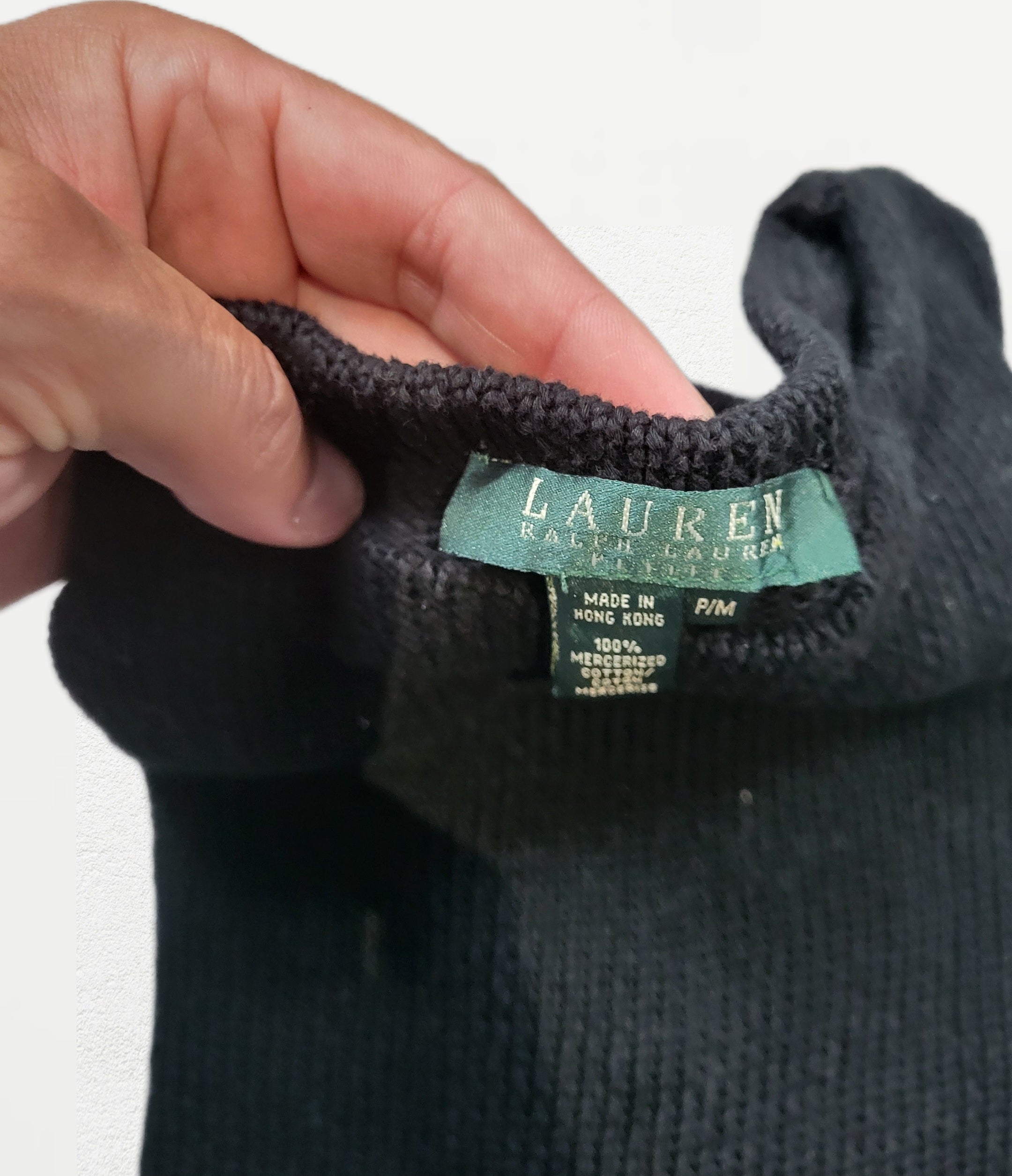 Pull femme Ralph Lauren – Noir – Taille M - Manches 3/4 - Vintage