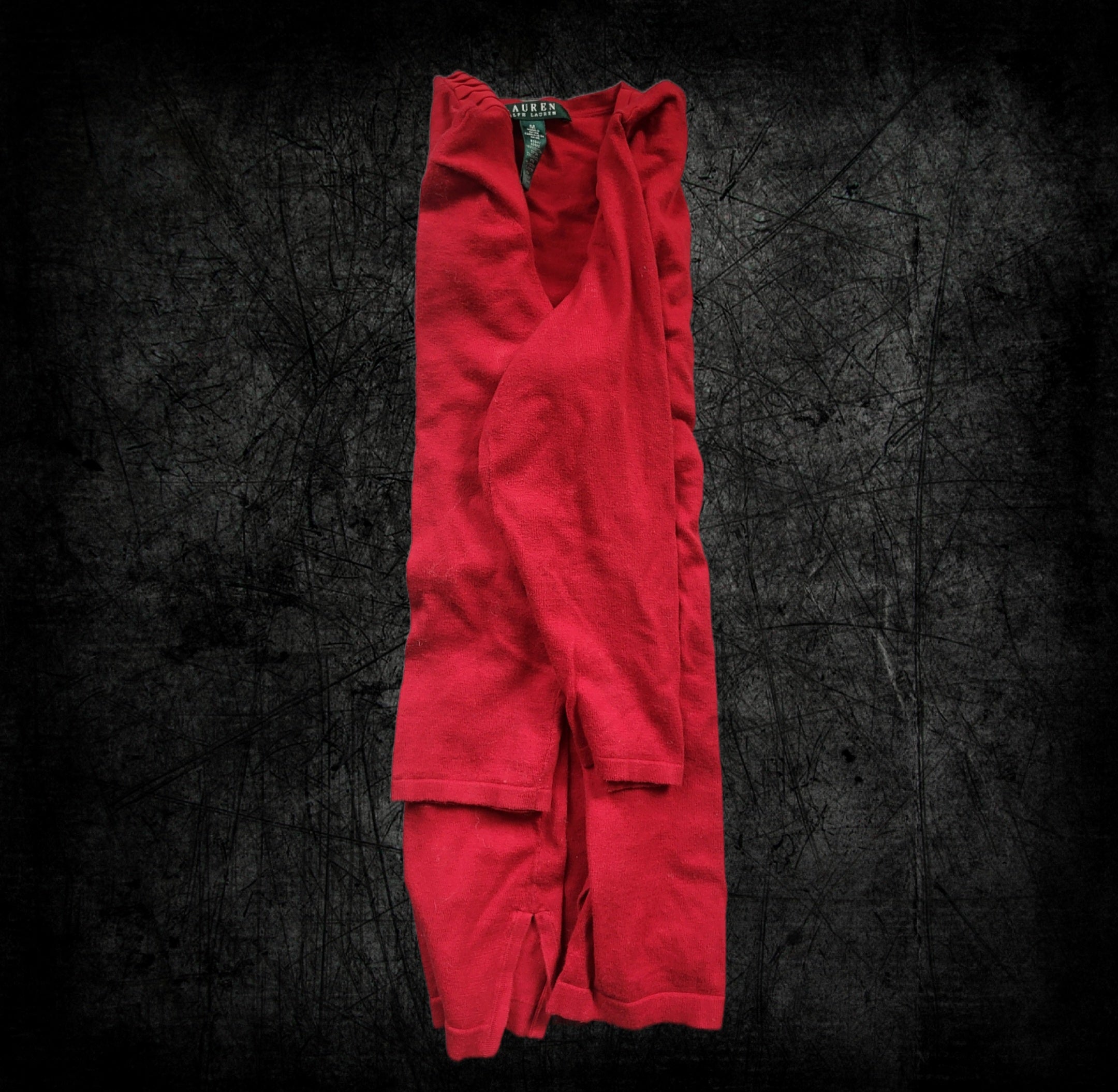 Pull femme Ralph Lauren – col V, manches 3/4 – Taille M - Vintage