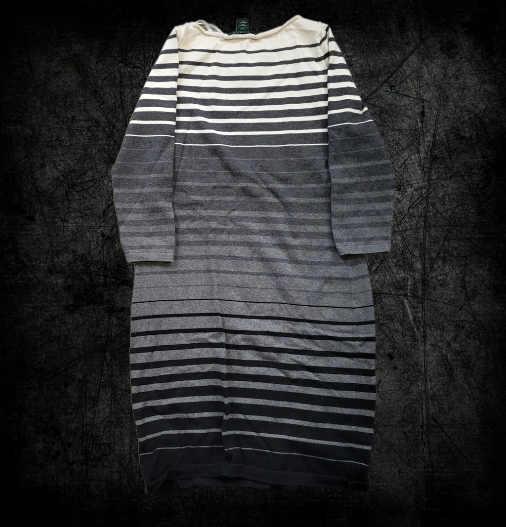 Robe-pull Ralph Lauren – Taille S – Rayures noires, grises - Vintage