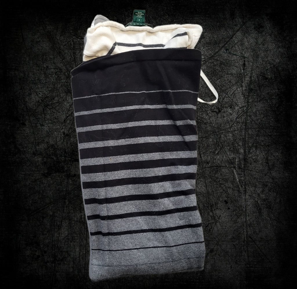 Robe-pull Ralph Lauren – Taille S – Rayures noires, grises - Vintage