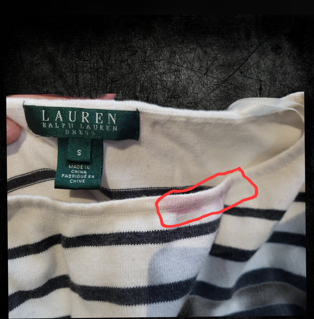 Robe-pull Ralph Lauren – Taille S – Rayures noires, grises - Vintage