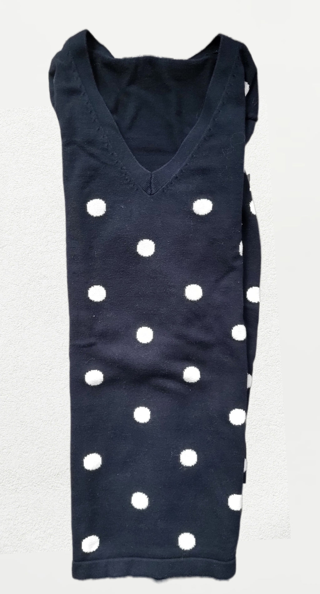 Pull femme Tommy Hilfiger – Bleu marine à pois blancs - Taille S - Vintage