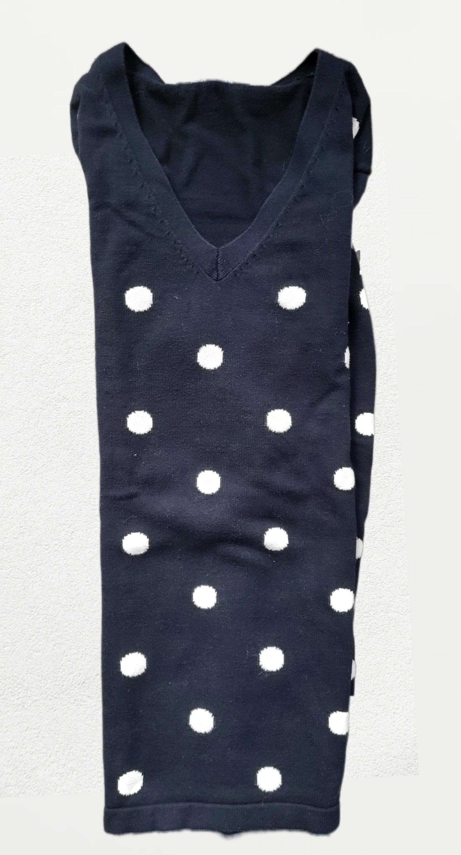 Pull femme Tommy Hilfiger – Bleu marine à pois blancs - Taille S - Vintage