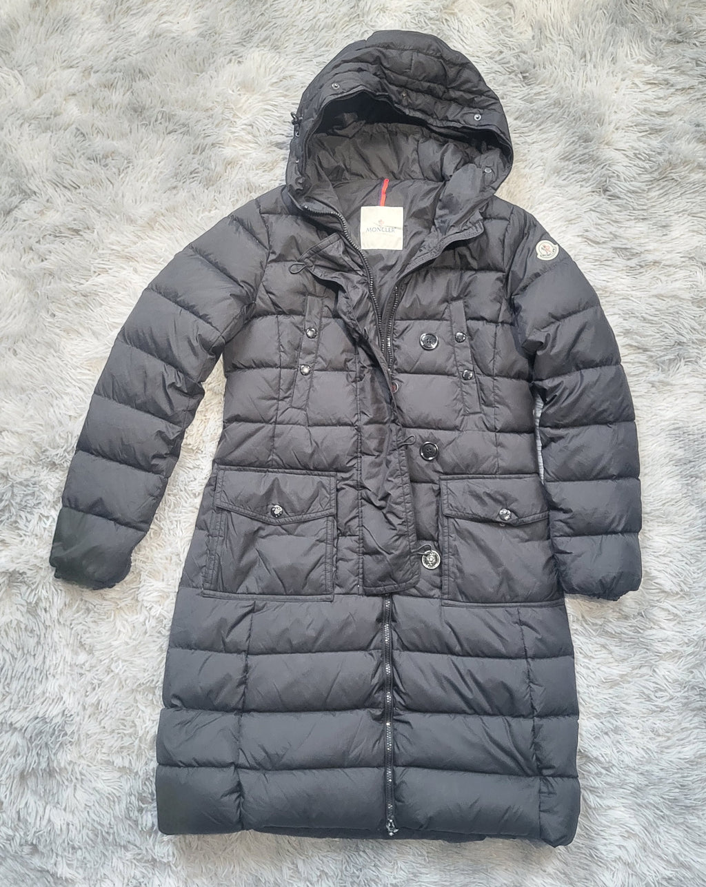 Doudoune Moncler Genevrier Khloe Femme – Taille 1 (S) – Noir – Duvet d'oie 90% – Luxe