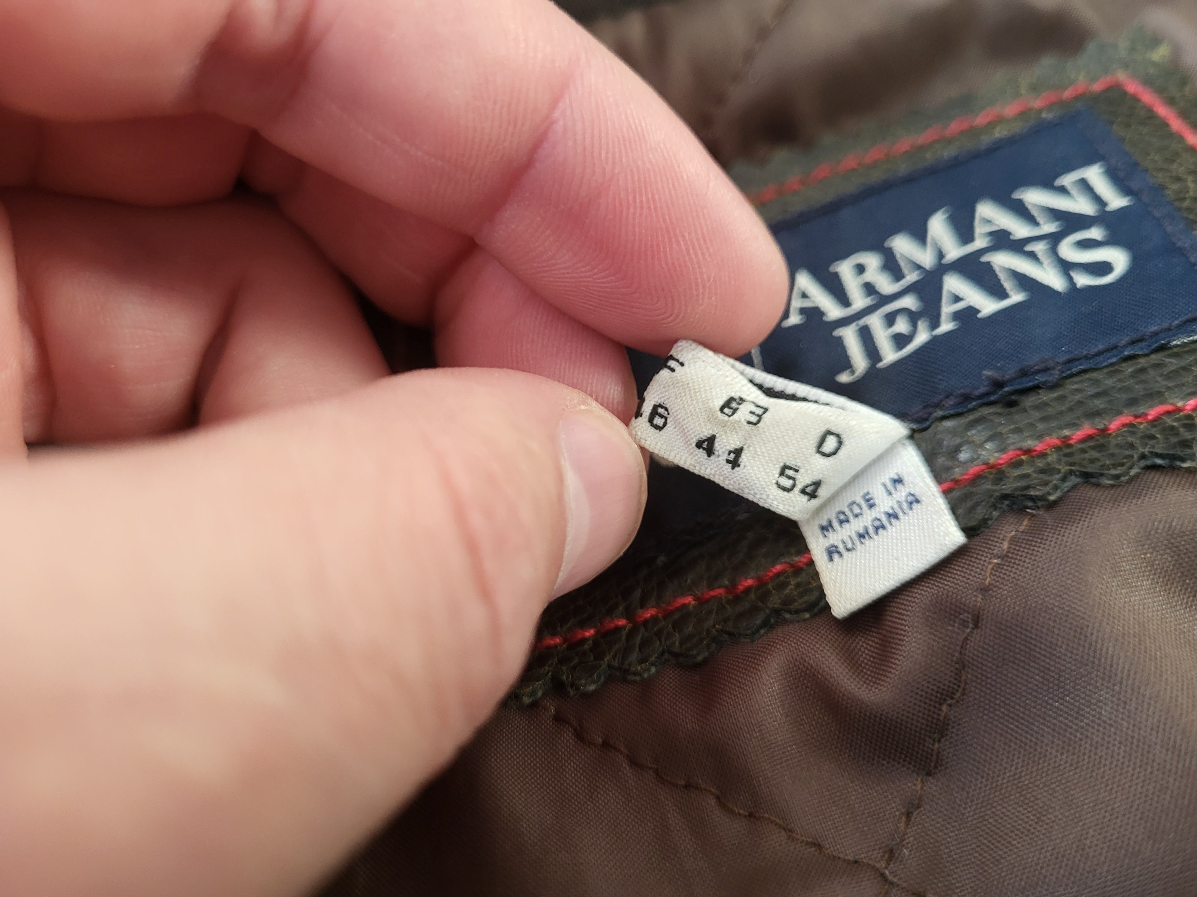 Veste Cuir Armani Jeans Biker Racing Vintage Homme Années 2000 Taille 54 L/XL