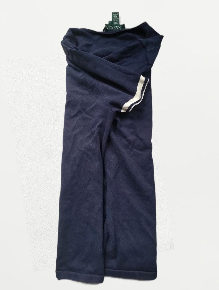 T-shirt maille femme Lauren Ralph Lauren – Bleu marine – Taille L - Vintage