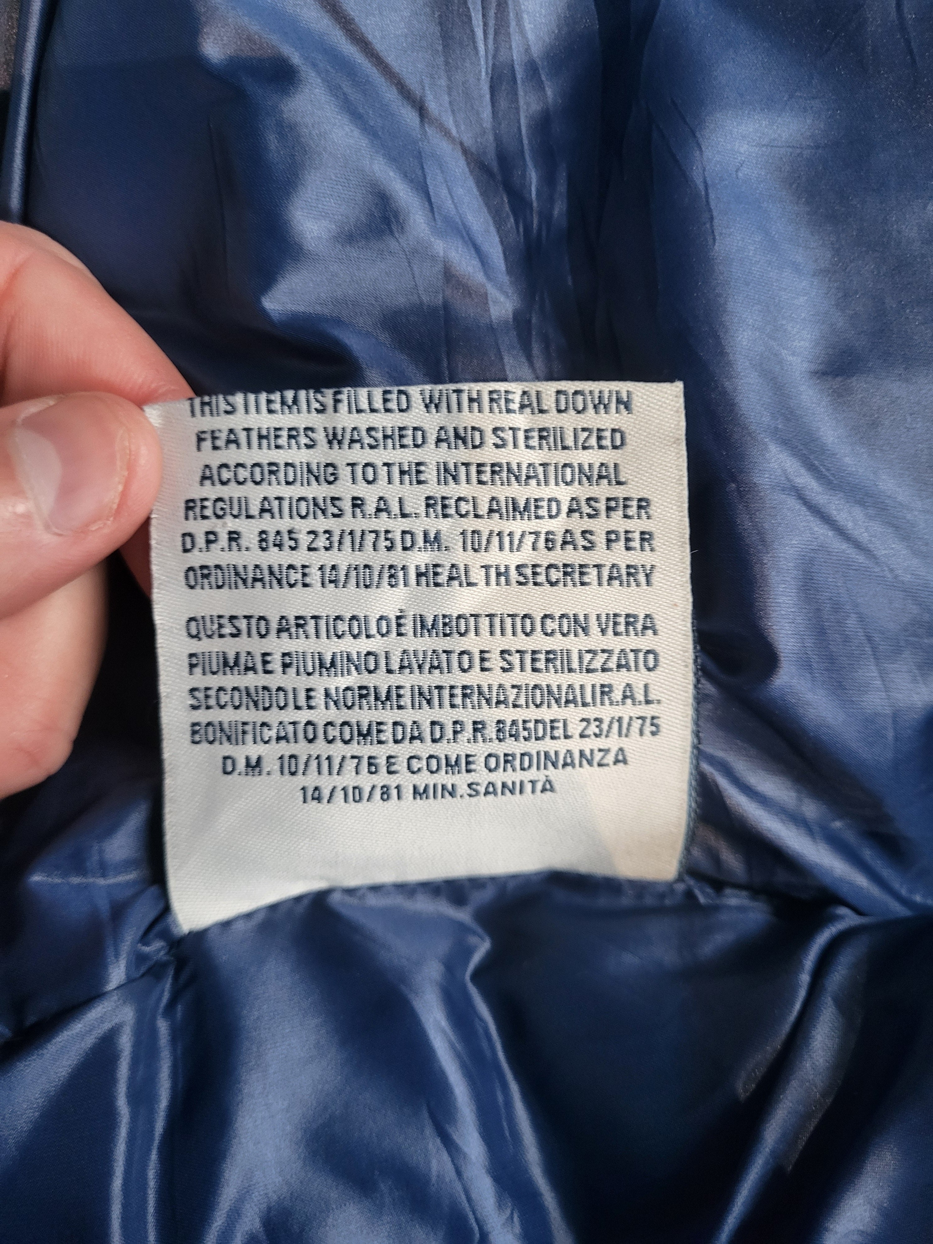 Doudoune Moncler Canut Giubbotto Homme – Taille 4 (L) – Bleu marine – Duvet 90% – Capuche – Luxe