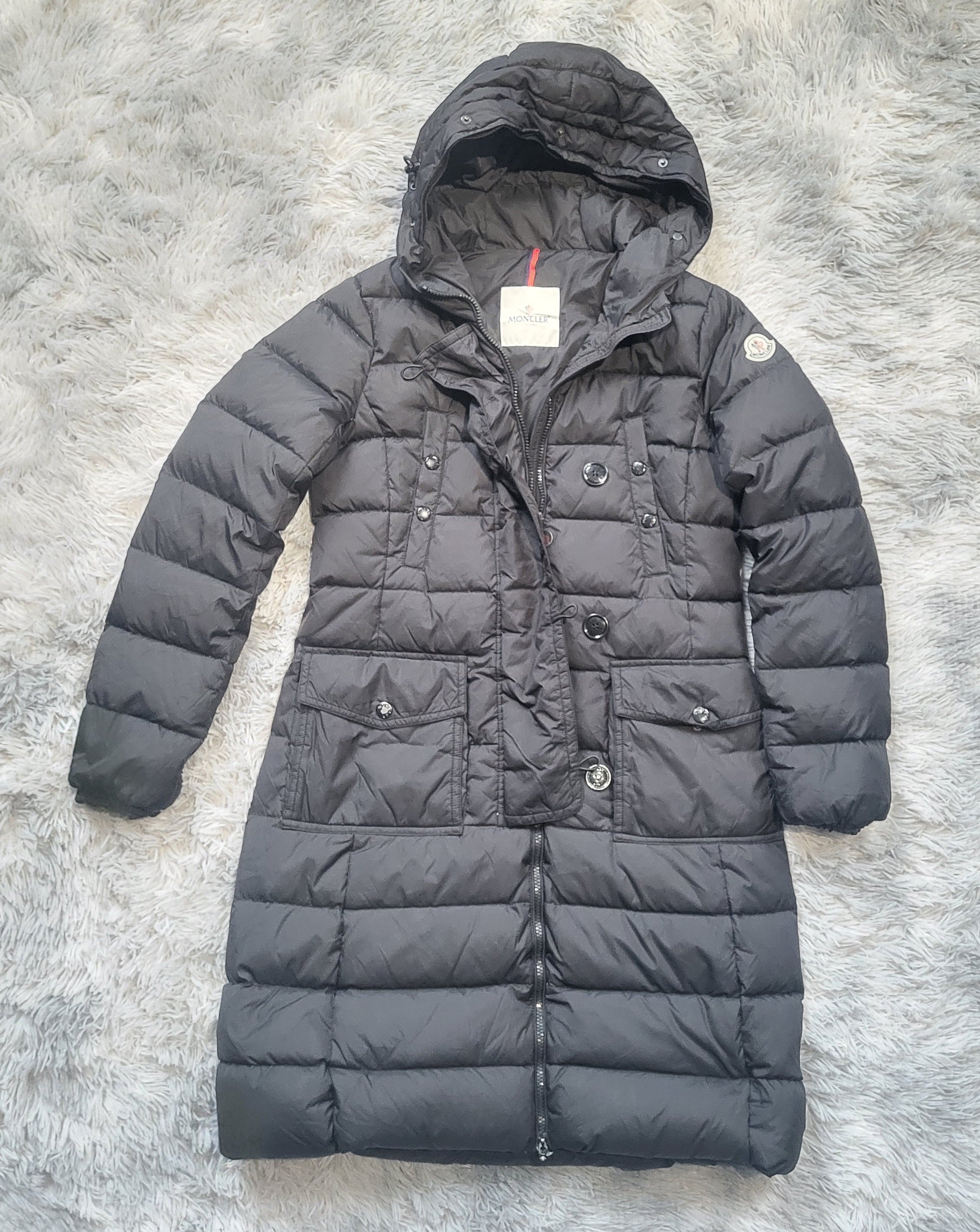 Doudoune Moncler Genevrier Khloe Femme – Taille 1 (S) – Noir – Duvet d'oie 90% – Luxe