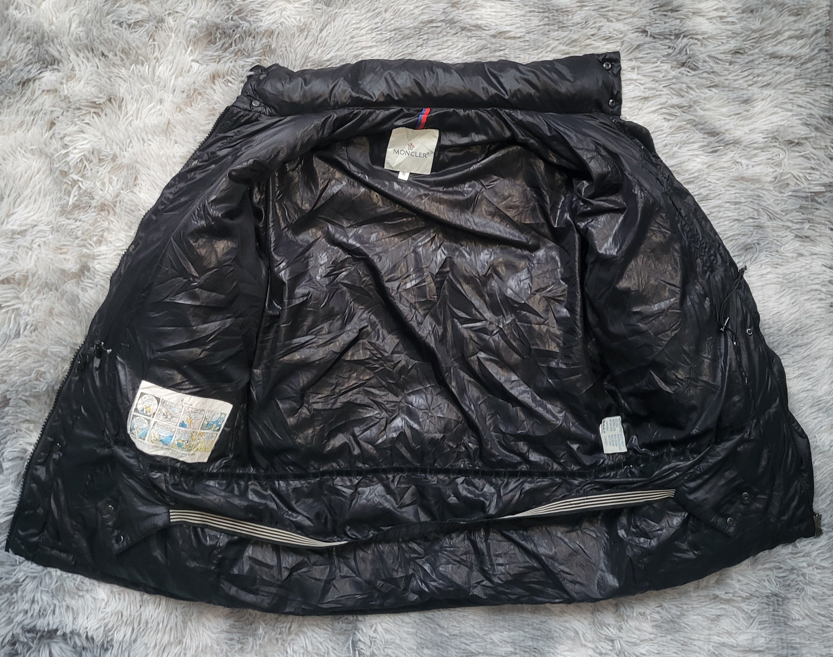 Doudoune Moncler Venise Vintage Homme – Taille XL – Noir – Duvet d'oie – À restaurer