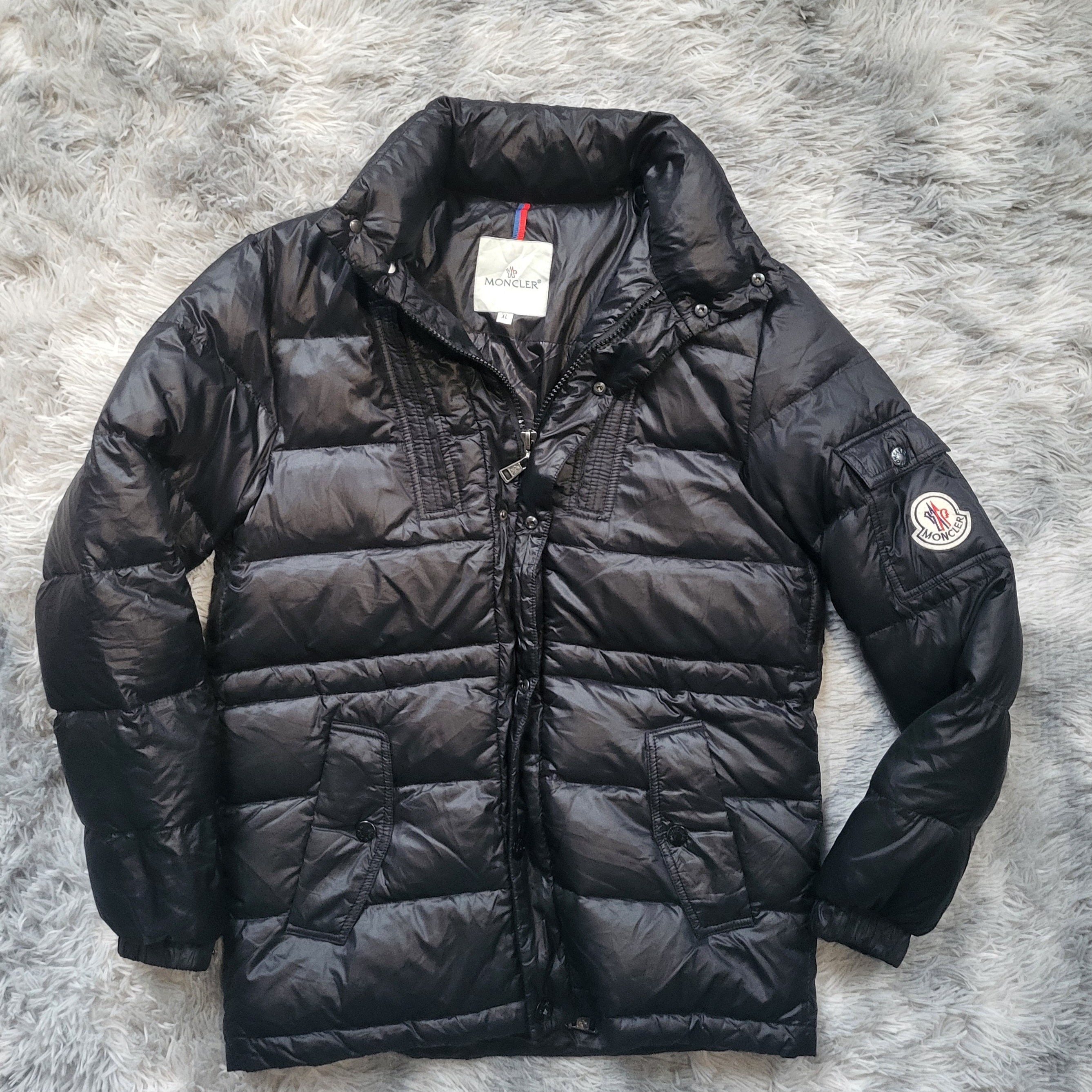 Doudoune Moncler Venise Vintage Homme – Taille XL – Noir – Duvet d'oie – À restaurer