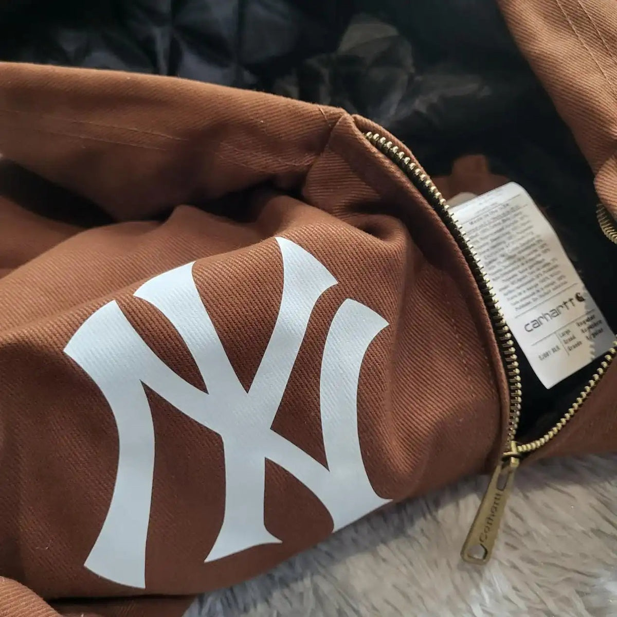 Manteau Carhartt pour homme, marron, taille L, logo blanc visible, Fripes Sélect