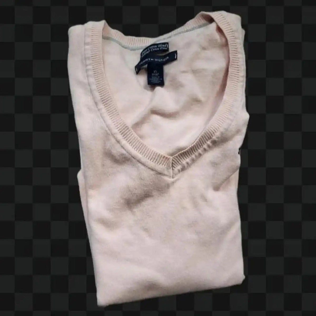 Pull Tommy Hilfiger femme – Col V – Taille XS – Rose saumon - Vintage