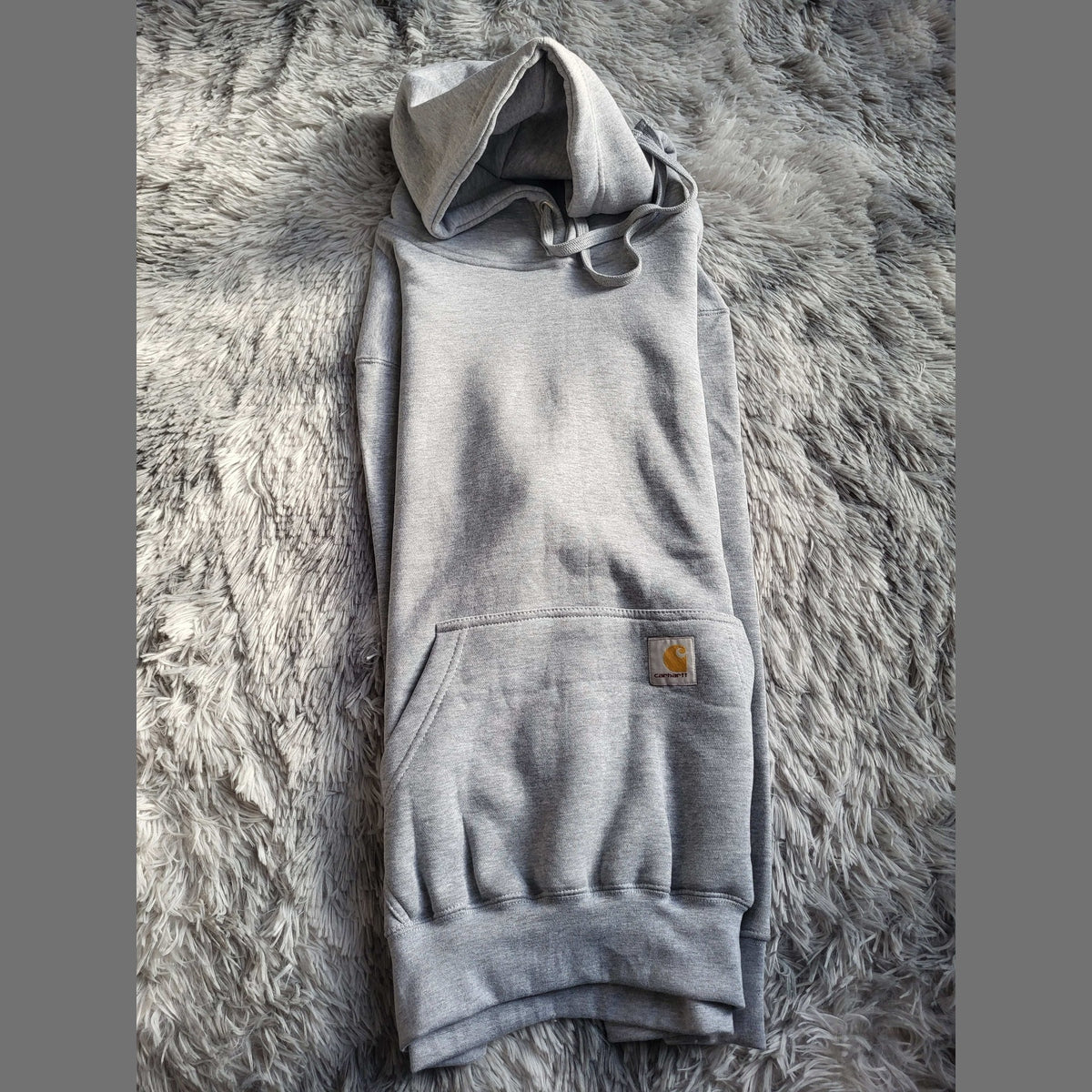 Sweat à Capuche Carhartt Rework – Doublé Thermique - Gris Chiné – Taille L – Made in USA