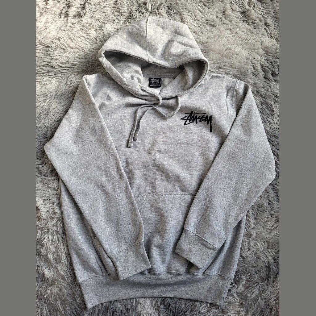 Hoodie Stüssy Rework Homme - Design Iconique - Taille M - Gris chiné