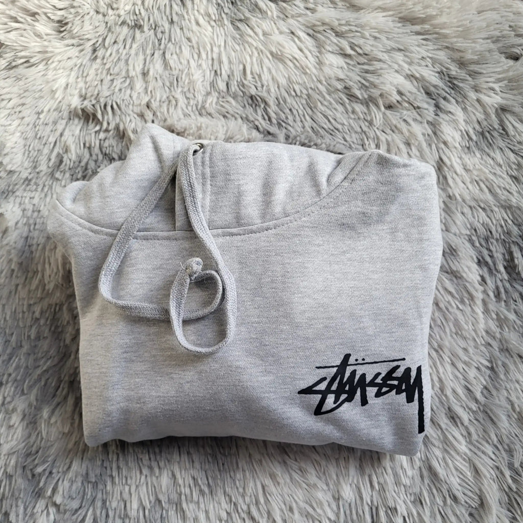 Hoodie Stüssy Rework Homme - Design Iconique - Taille M - Gris chiné