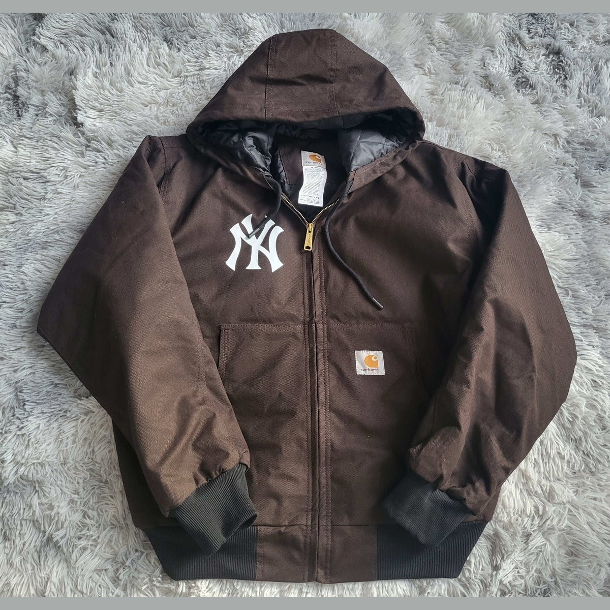 Veste Carhartt Active Jacket Rework Homme - NY Yankees Edition - Taille XL - Made in USA 
