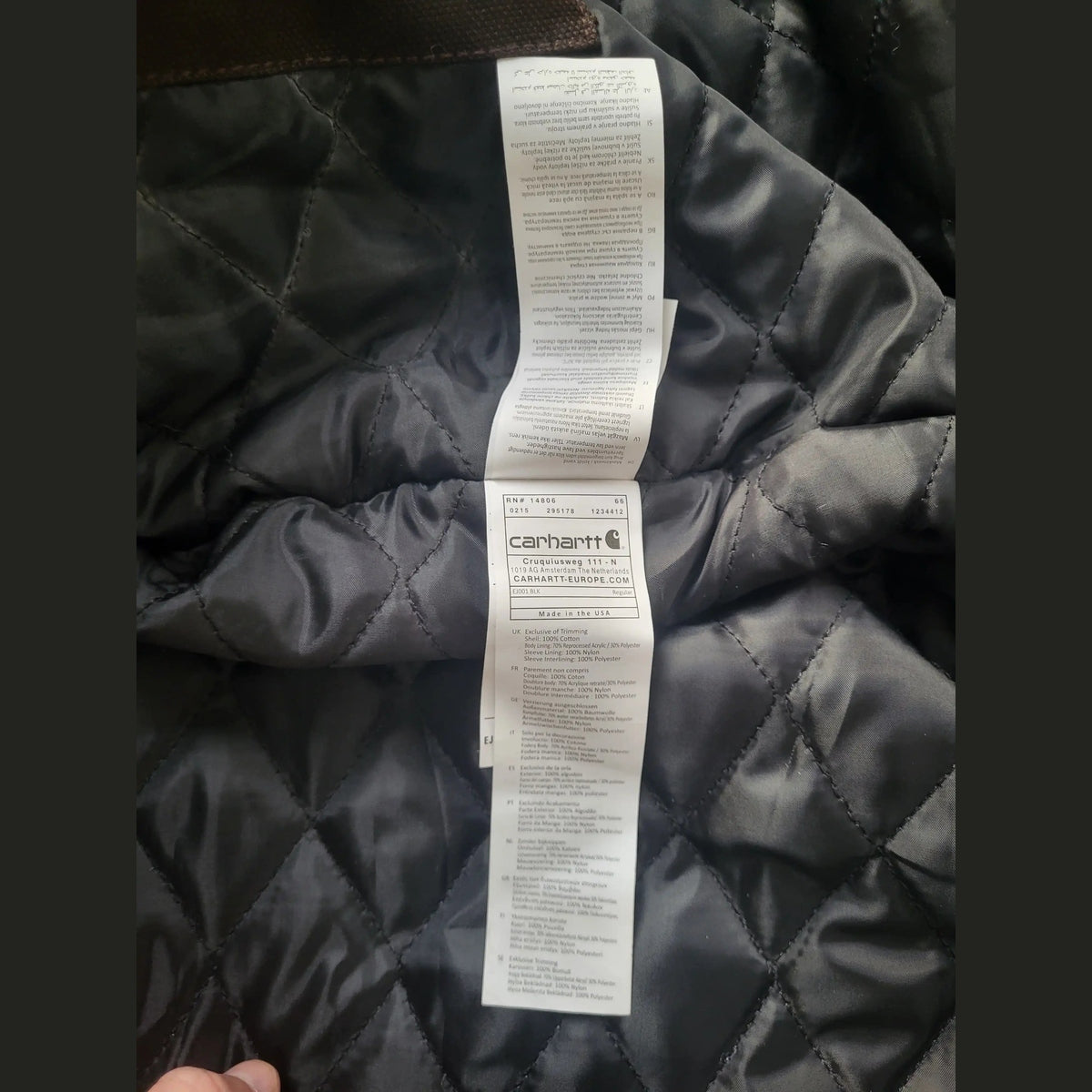 Veste Carhartt marron taille XL, étiquette visible, Fripes Sélect
