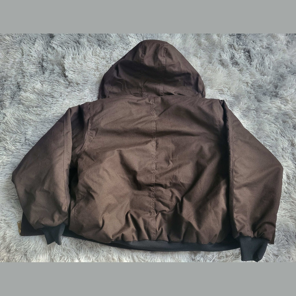 Veste Carhartt marron à capuche, taille XL, vue de dos. Fripes Sélect