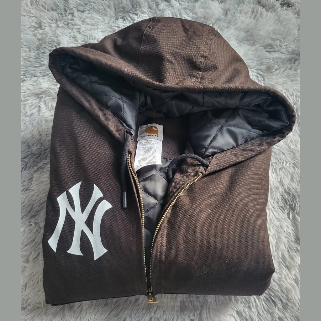 Veste à capuche Carhartt marron, logo NY, taille XL, Fripes Sélect