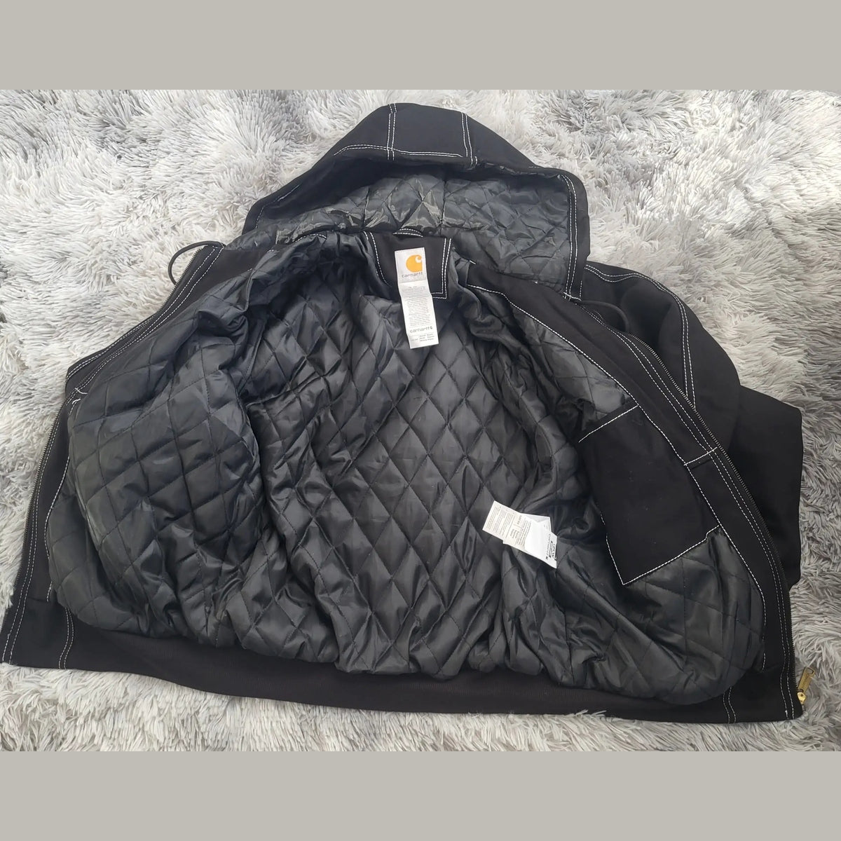 Veste Carhartt Active Jacket Rework Homme - Surpiqûres Blanches - Made in USA