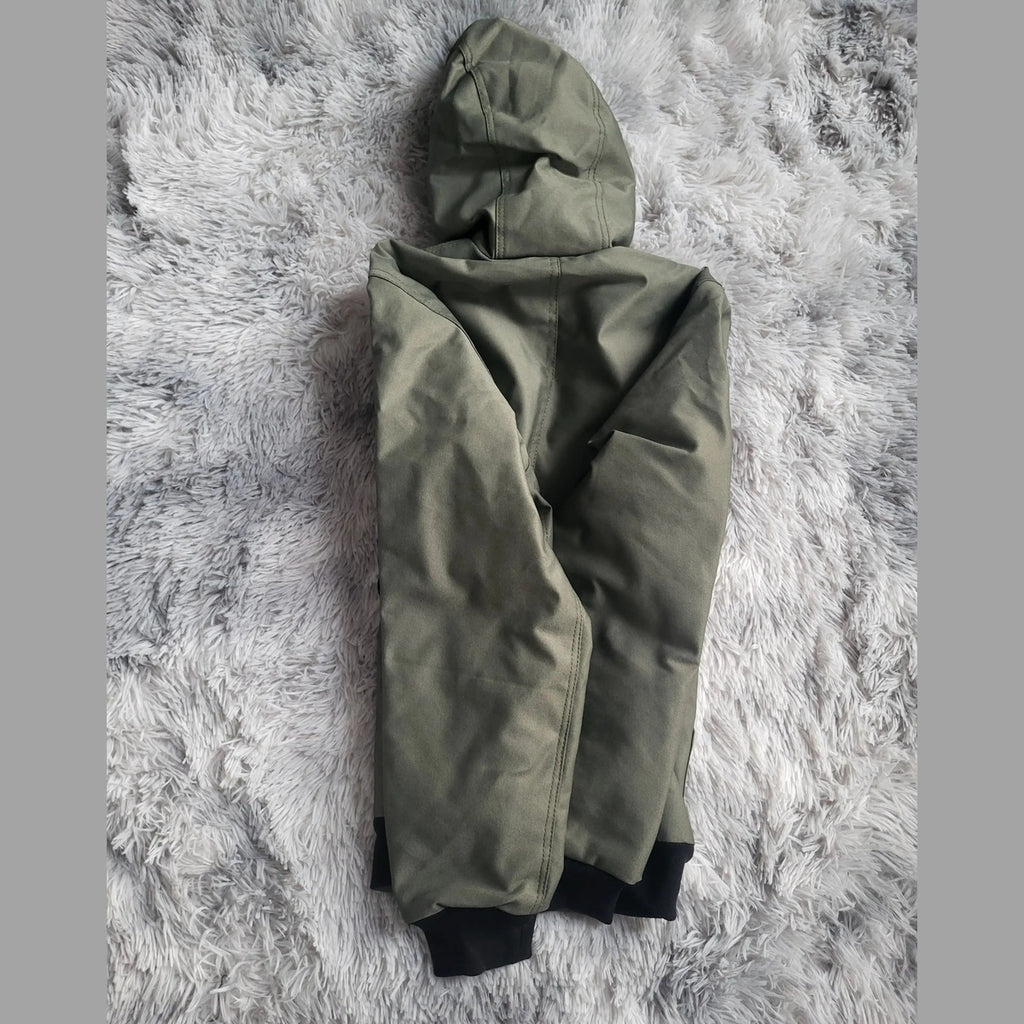 Veste Carhartt kaki à capuche, taille M, vue de dos. Fripes Sélect