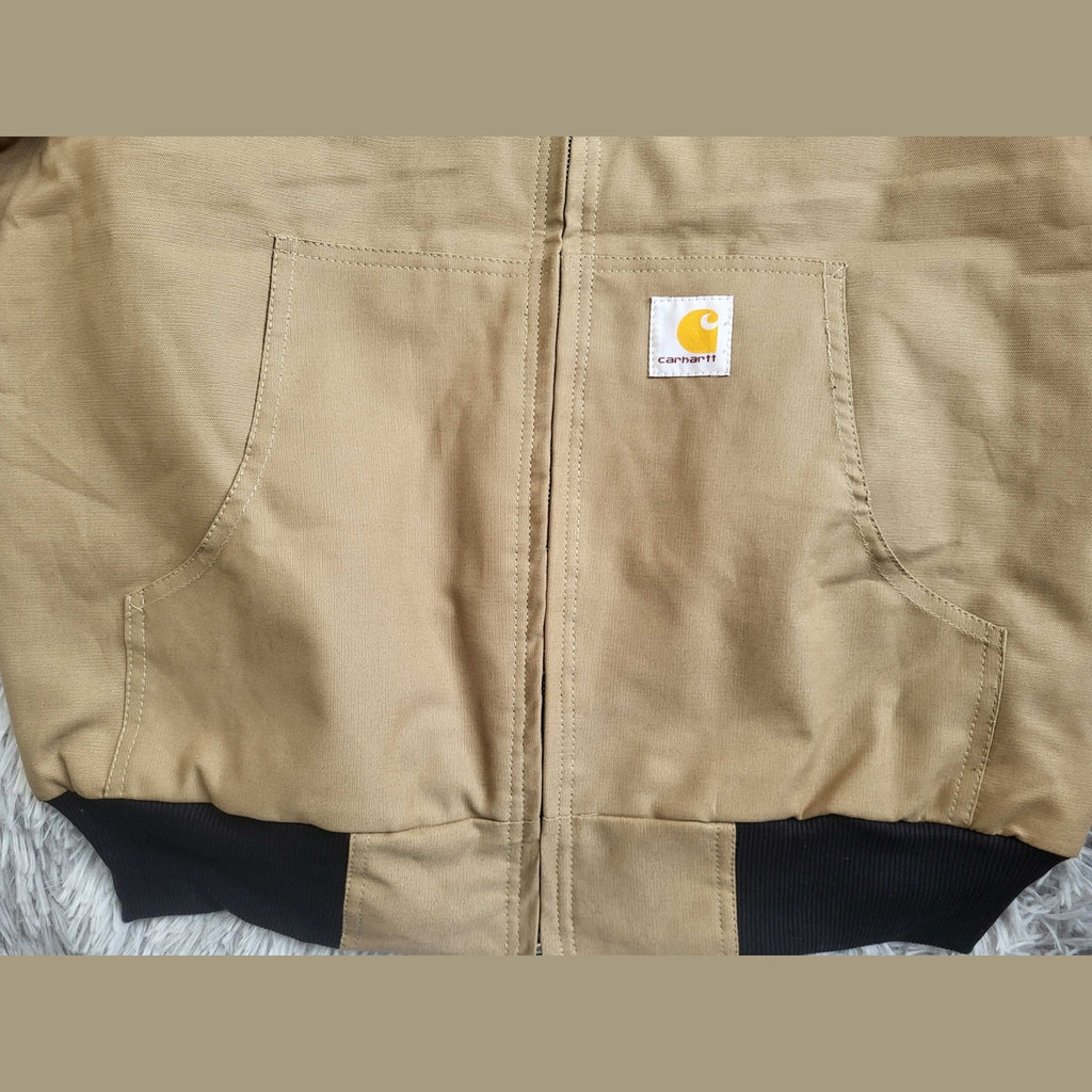Veste Carhartt beige taille L, poches avant visibles, Fripes Sélect