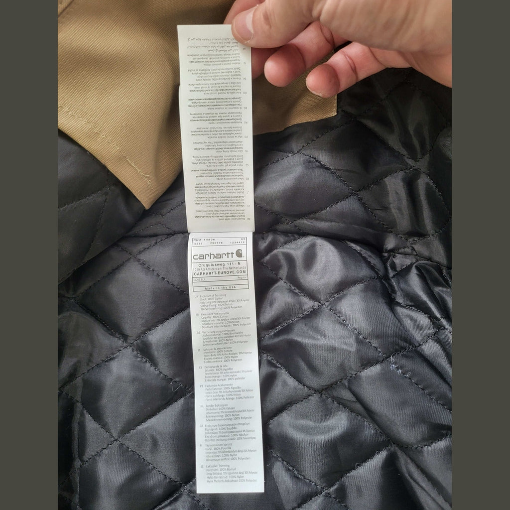 Veste Carhartt beige, taille L, étiquette visible, Fripes Sélect