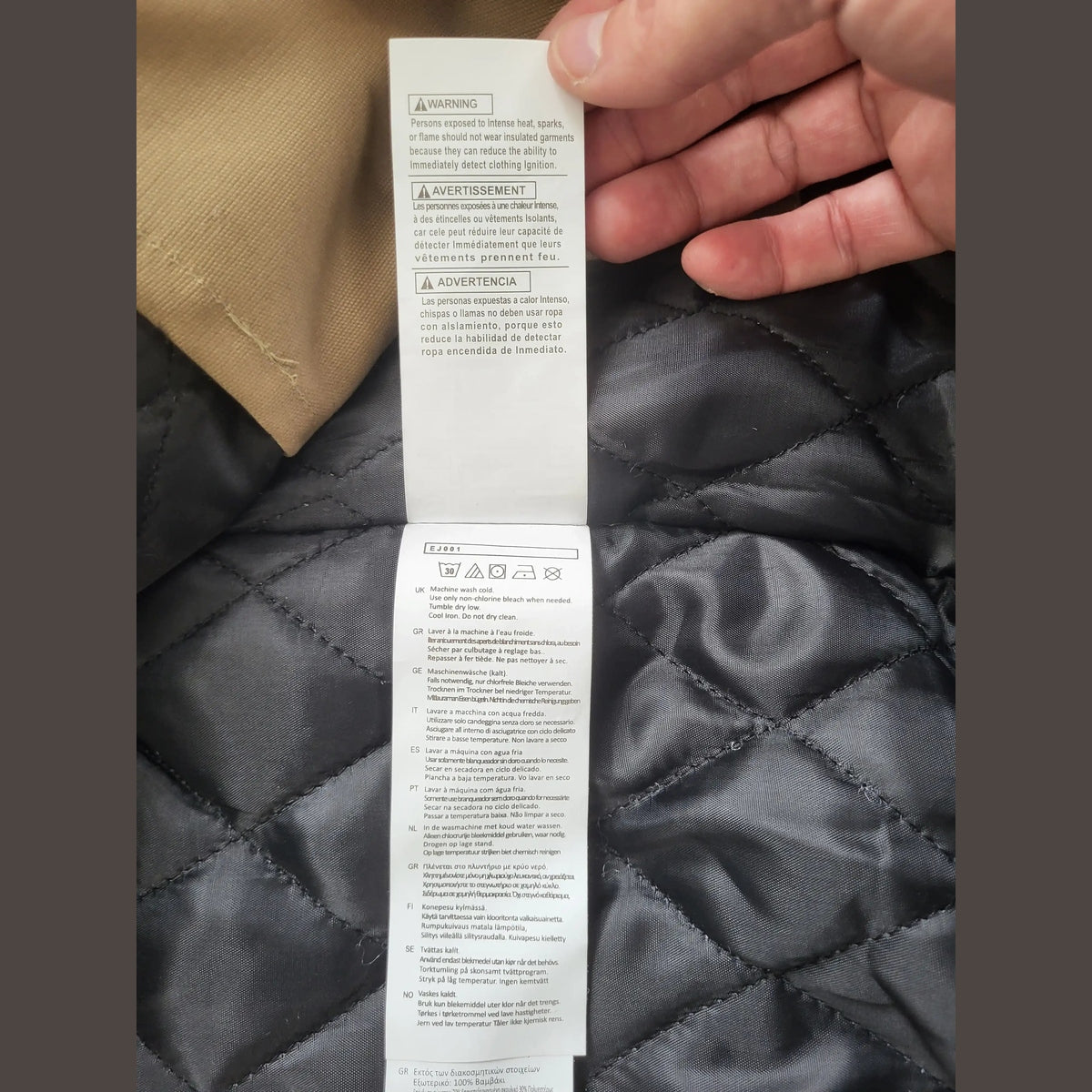 Veste Carhartt beige, taille L, doublure matelassée visible, Fripes Sélect