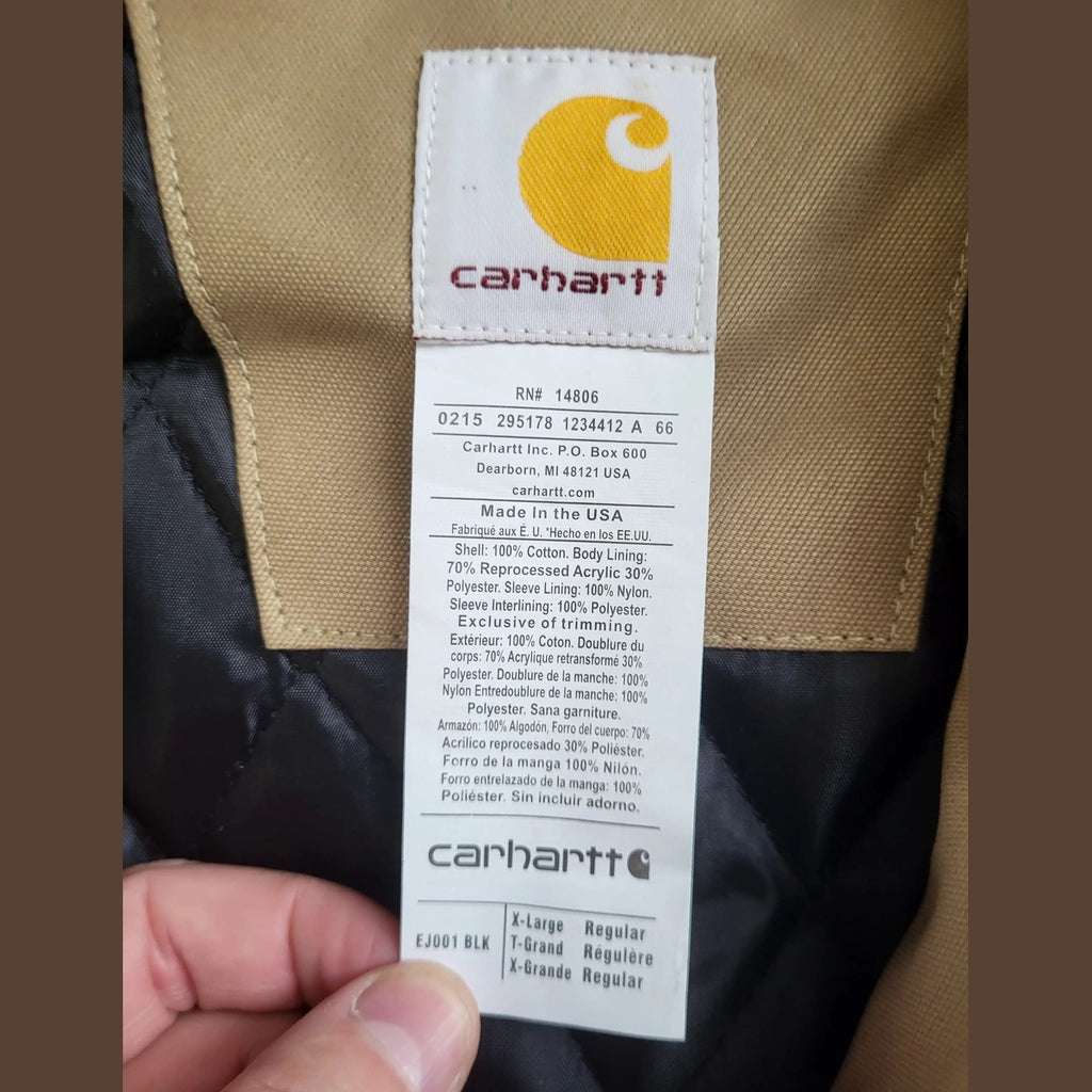 Veste Carhartt beige taille XL, étiquette visible, Fripes Sélect