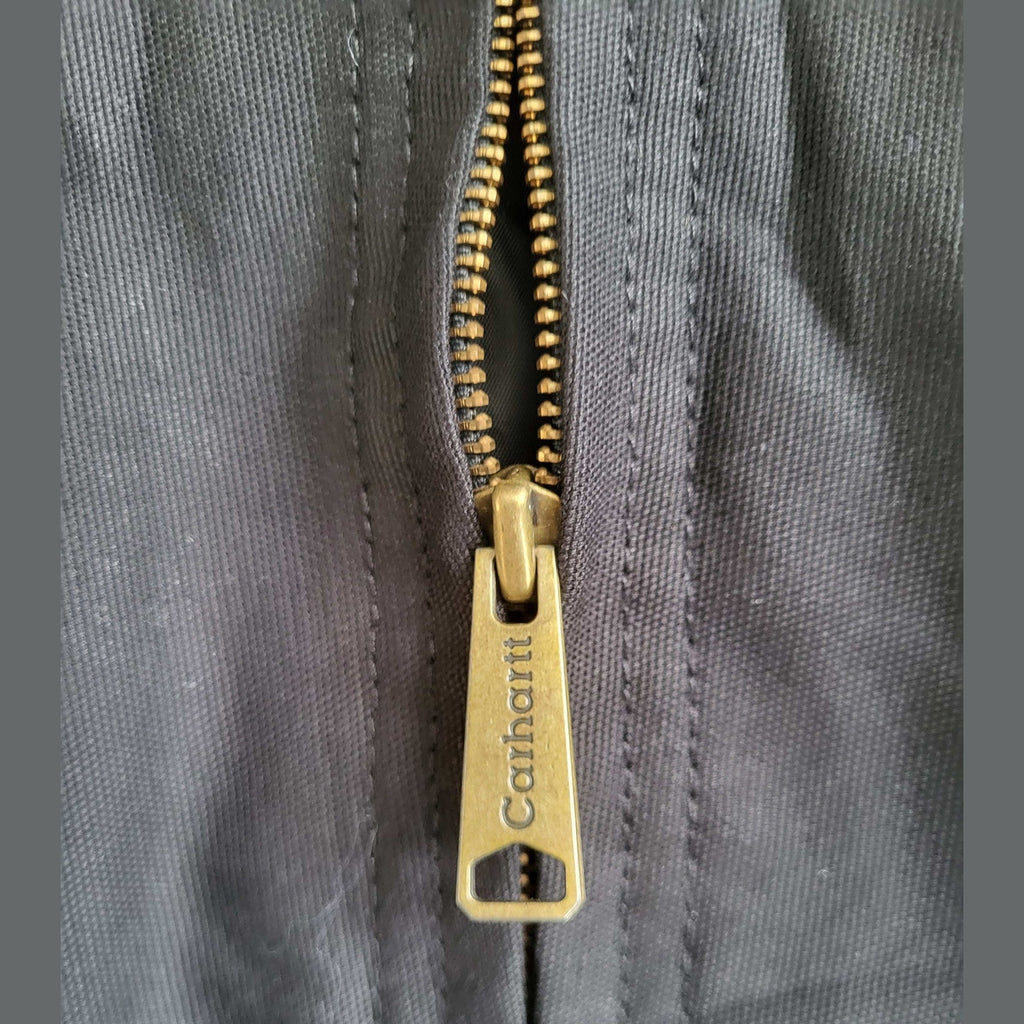 Veste noire Carhartt, fermeture éclair dorée, taille L. Fripes Sélect