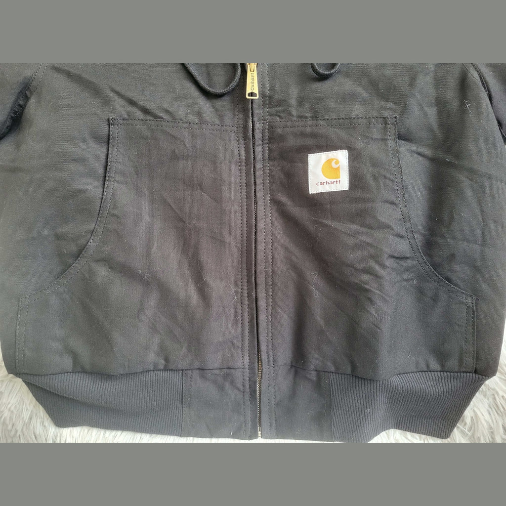 Veste Carhartt noire à capuche, taille S, avec poches avant. Fripes Sélect