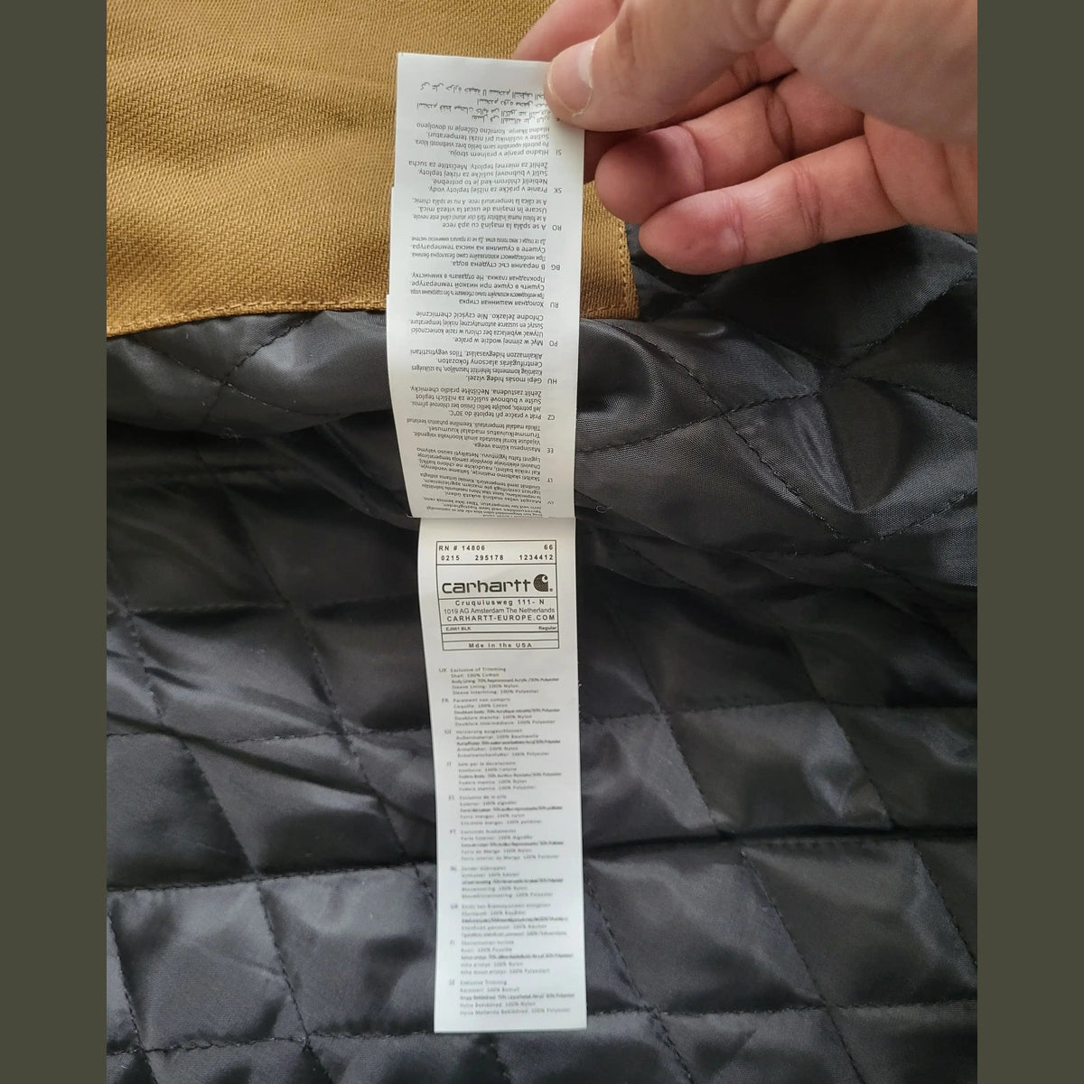 Veste Carhartt marron taille L, étiquette visible, Fripes Sélect