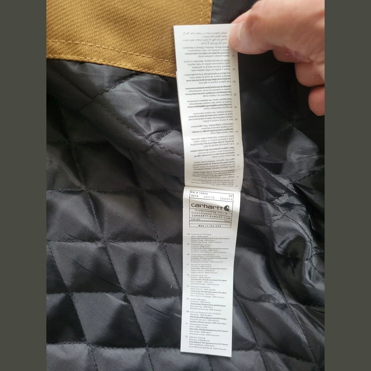 Veste Carhartt marron taille XL, étiquette visible, Fripes Sélect