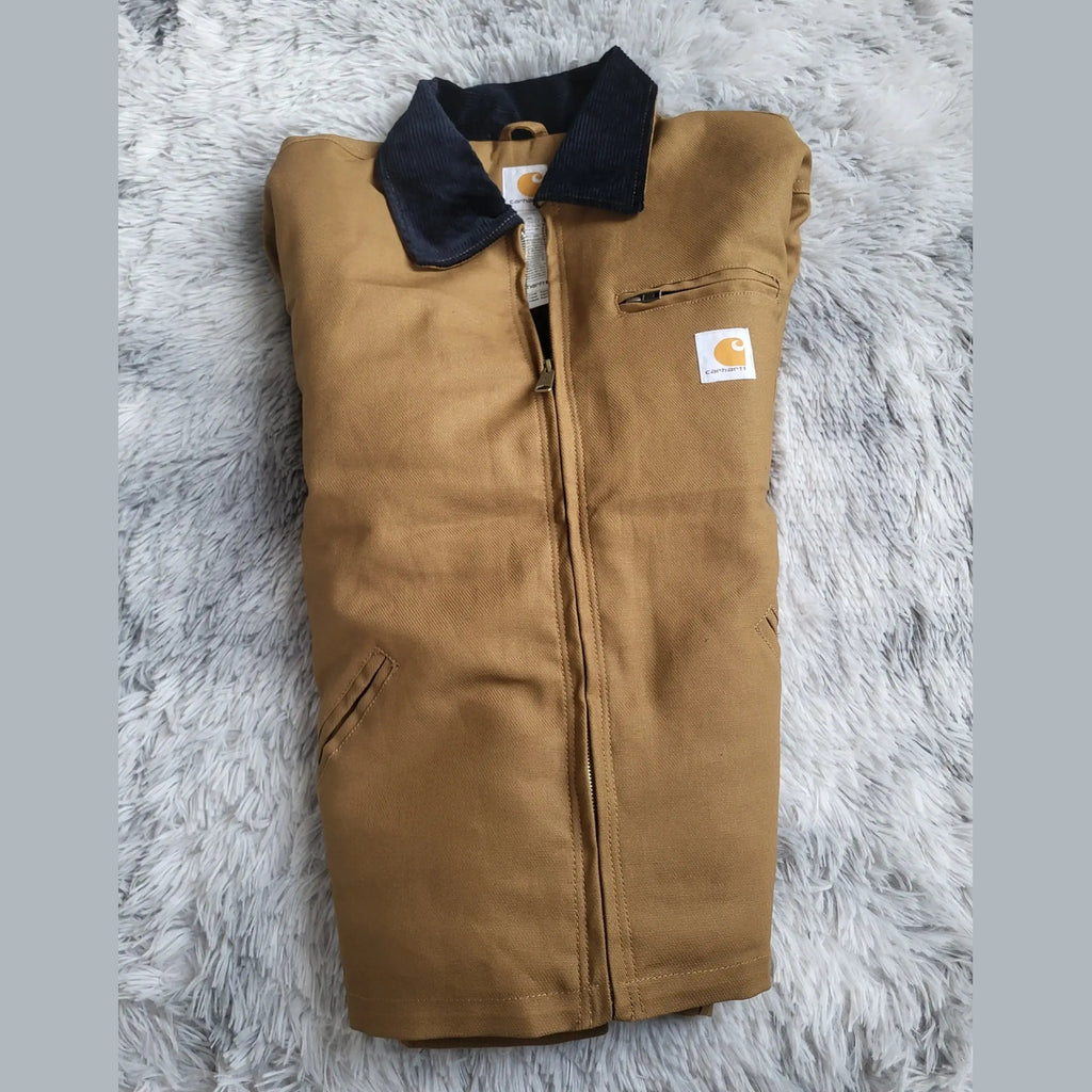 Veste Carhartt marron taille XL avec col noir visible, Fripes Sélect
