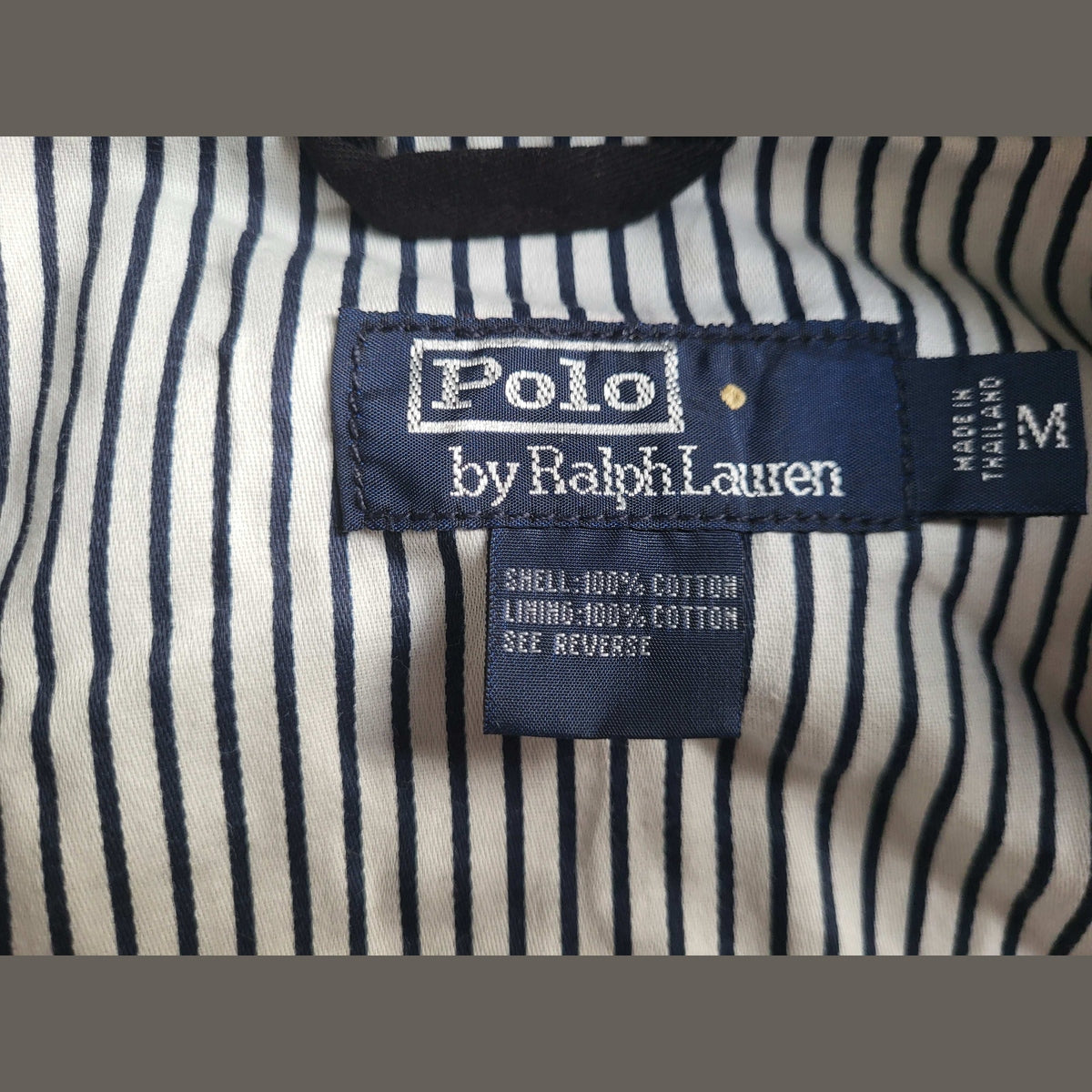 Veste Harrington Ralph Lauren noire taille M, étiquette visible, Fripes Sélect