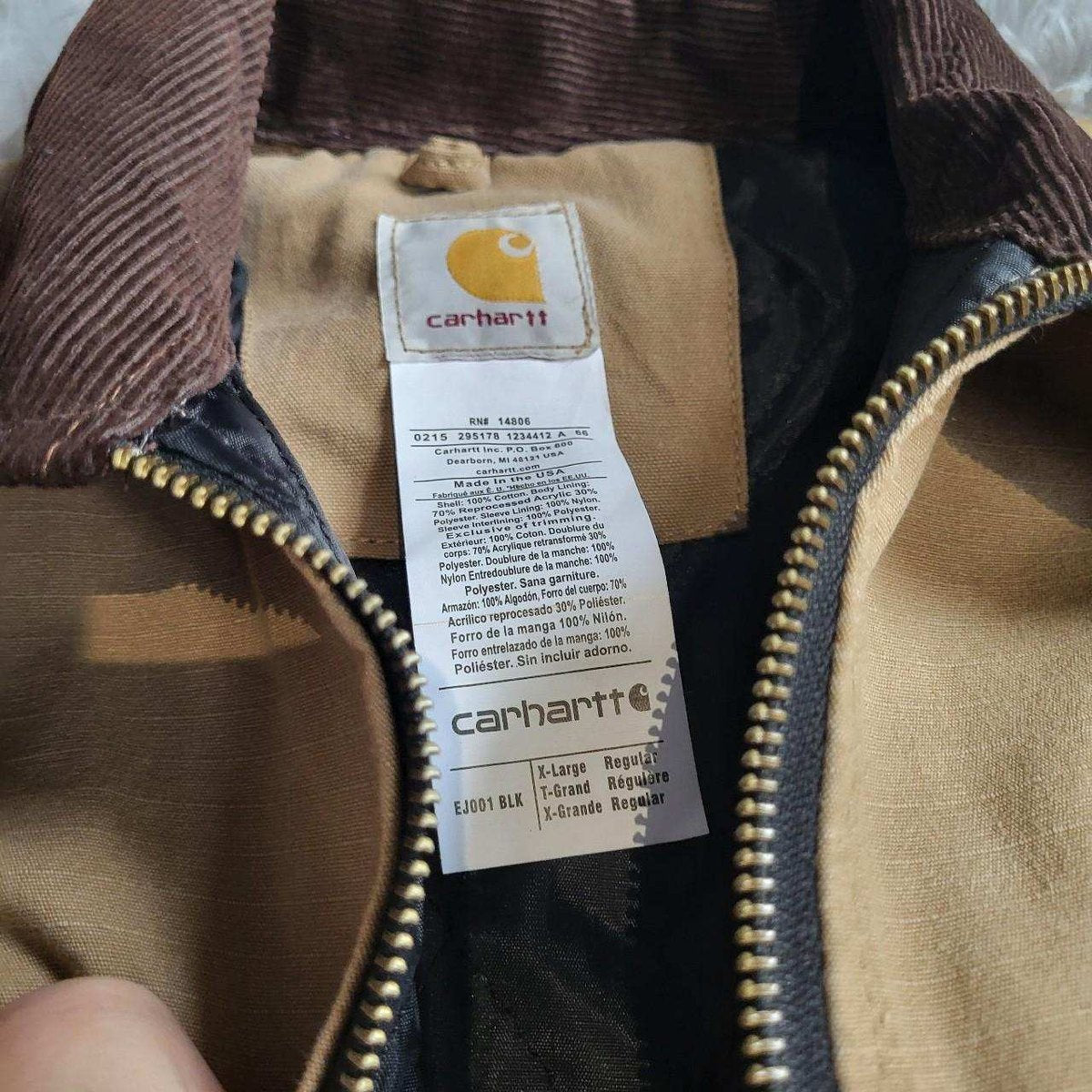 Veste Carhartt Detroit Rework marron/beige -  Taille XL