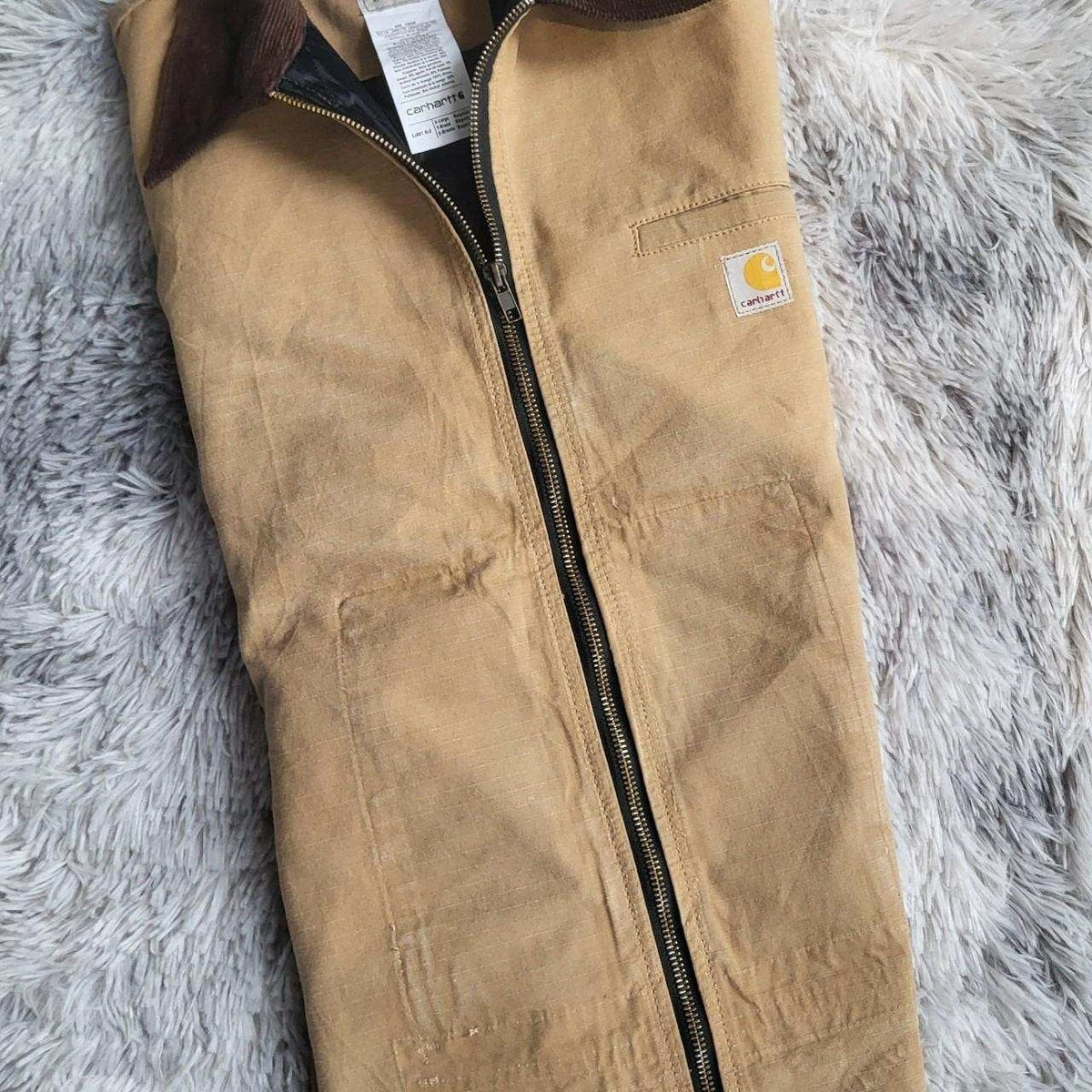 Veste Carhartt marron pour homme taille XL, col en velours, Fripes Sélect