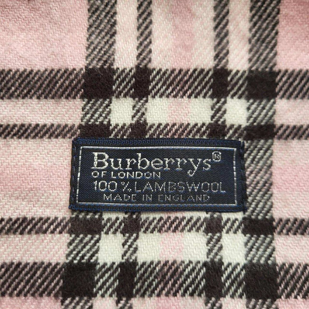 Écharpe Burberry à carreaux, rose, 100% laine, taille non indiquée. Fripes Sélect