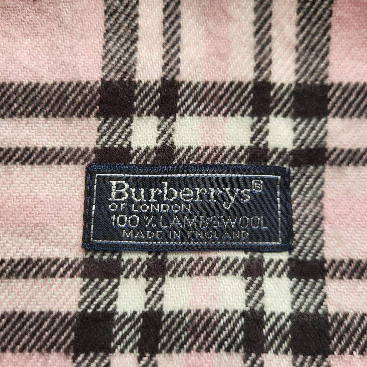 Écharpe Burberry à carreaux, rose, 100% laine, taille non indiquée. Fripes Sélect