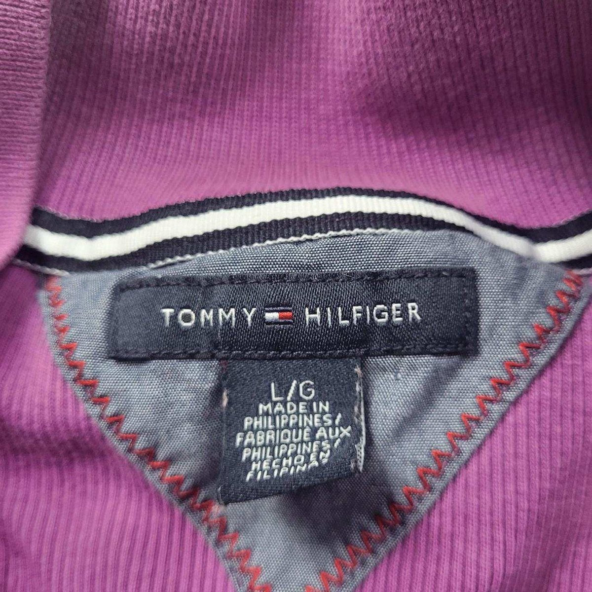 Polo femme Tommy Hilfiger mauve en taille L. Fripes Sélect