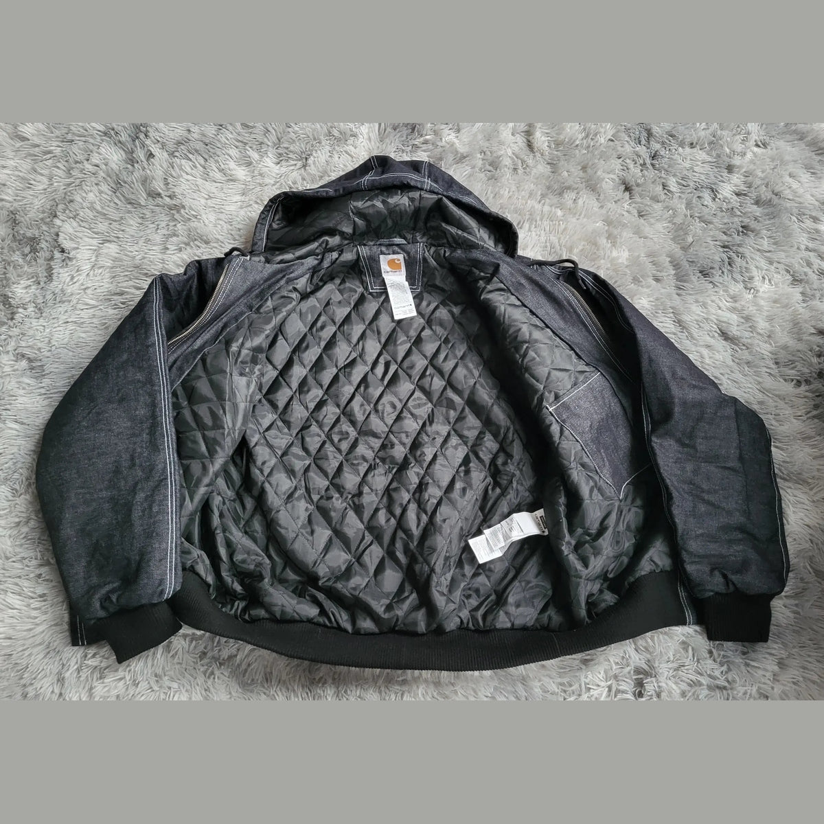 Veste Carhartt Active Jacket Denim Bleu Foncé Homme - Made in USA - Vintage - Taille XL 
