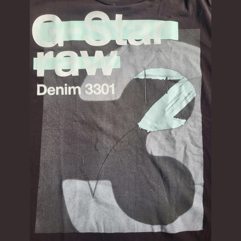 T-shirt G-Star Raw noir à imprimé graphique, taille non spécifiée. Fripes Sélect