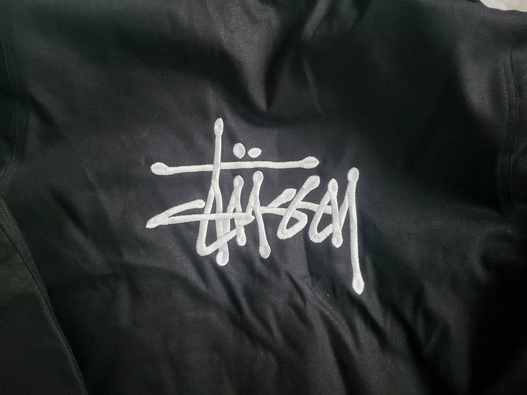 Veste Stüssy Canvas Noire - Double Logo Brodé - Taille M - Neuf