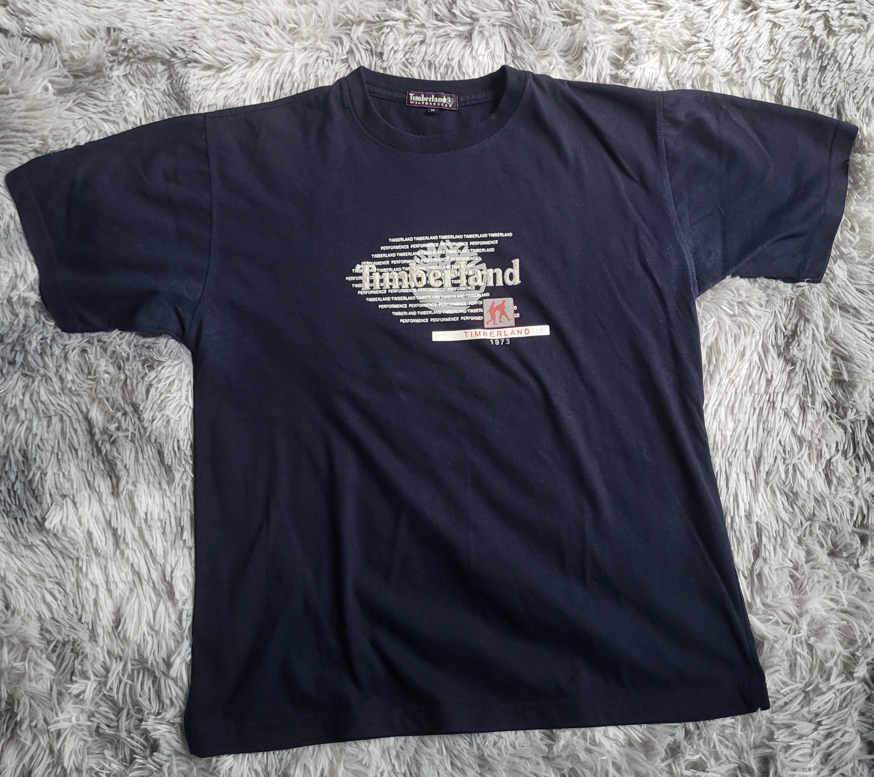 T-shirt Vintage Timberland Weathergear 1973 Heritage – Bleu Marine – Taille M 