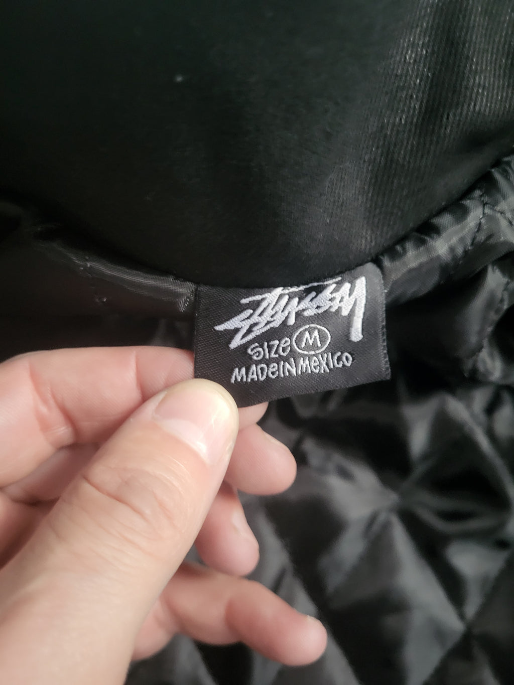 Veste Stüssy Canvas Shop Jacket Noire - Double Logo Brodé (Avant & Dos)Homme  - Style 118481 - Taille M - Neuf