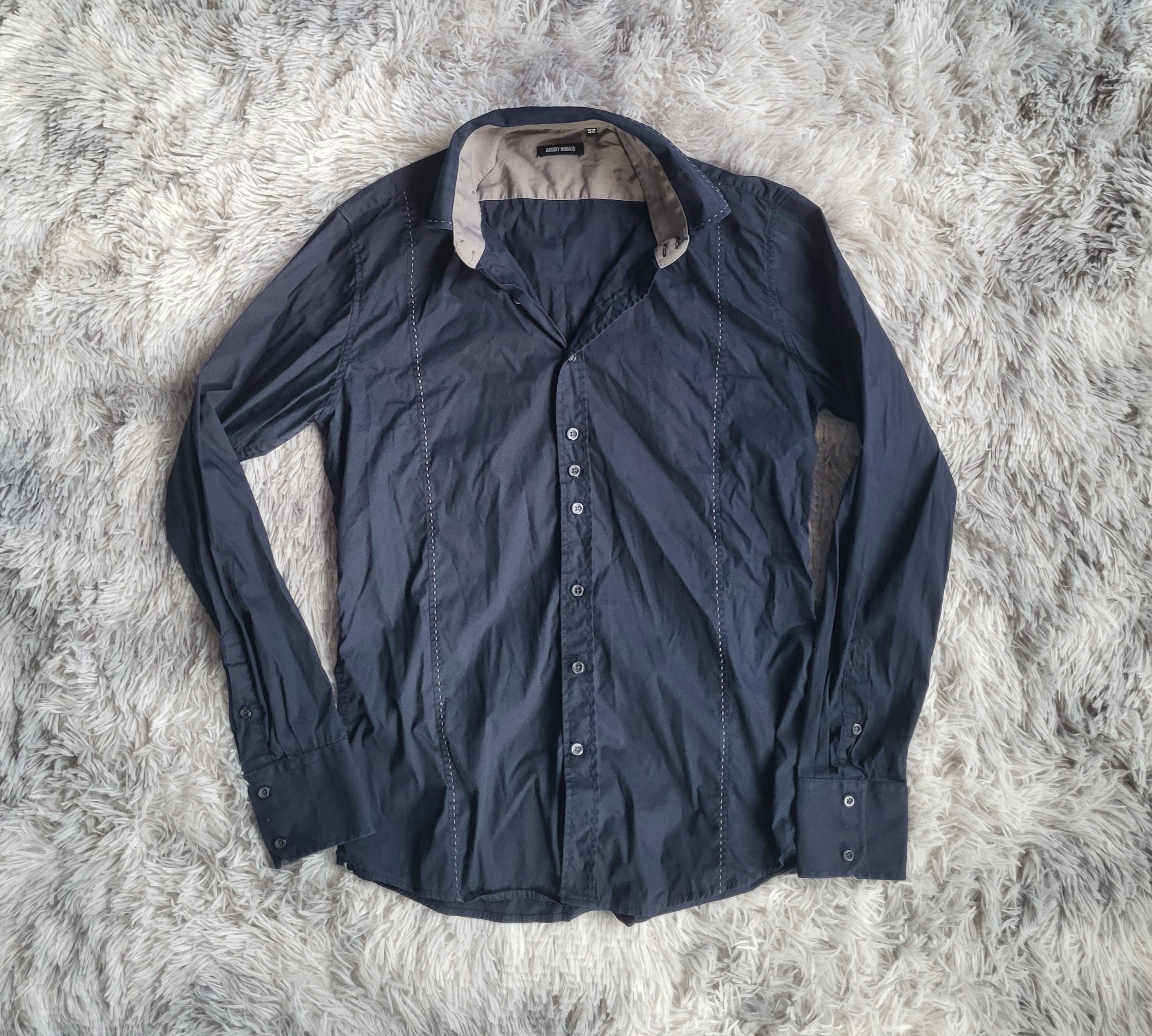 Chemise Antony Morato Napoli Navy - Slim Fit Stretch - Taille 52 (L) - Design Italien Chic