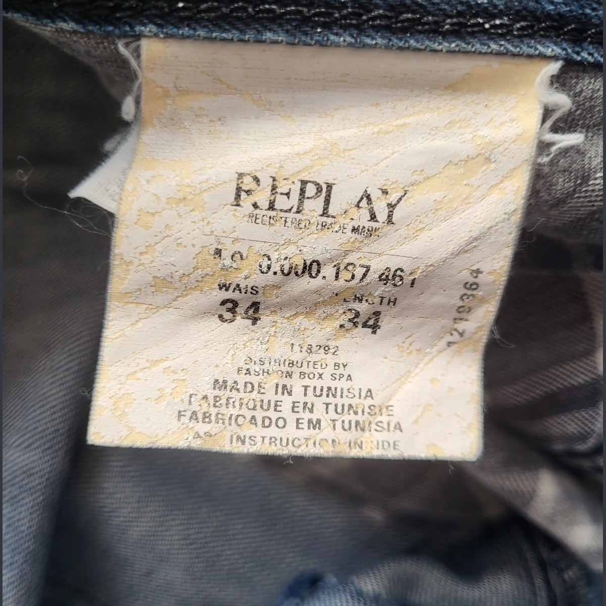 Jean Replay bleu, taille 34x34, Fripes Sélect